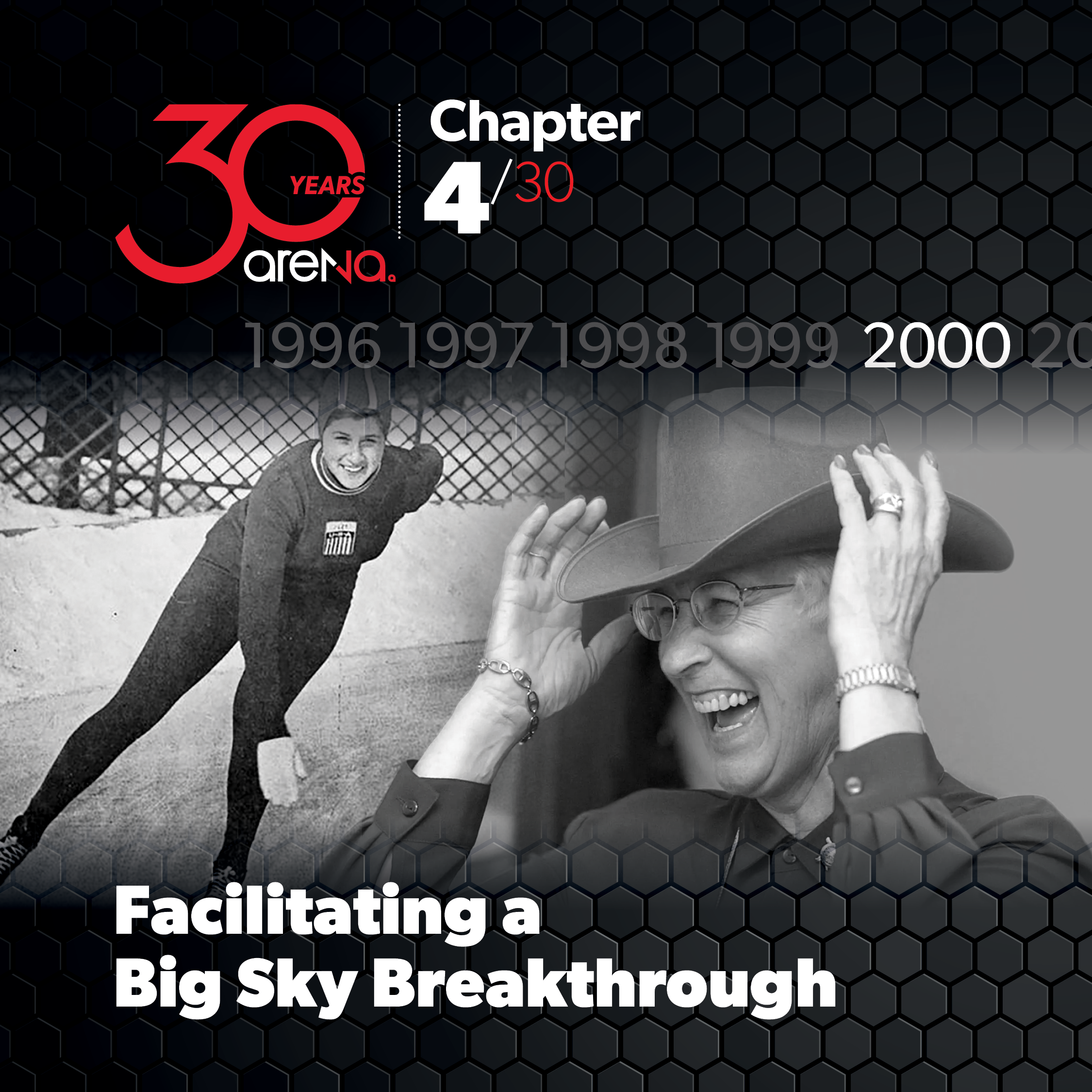 Images of Judy Martz when she was a young speed skater, and later after Arena–a top Republican strategy firm–helped her get elected as the governor of Montana