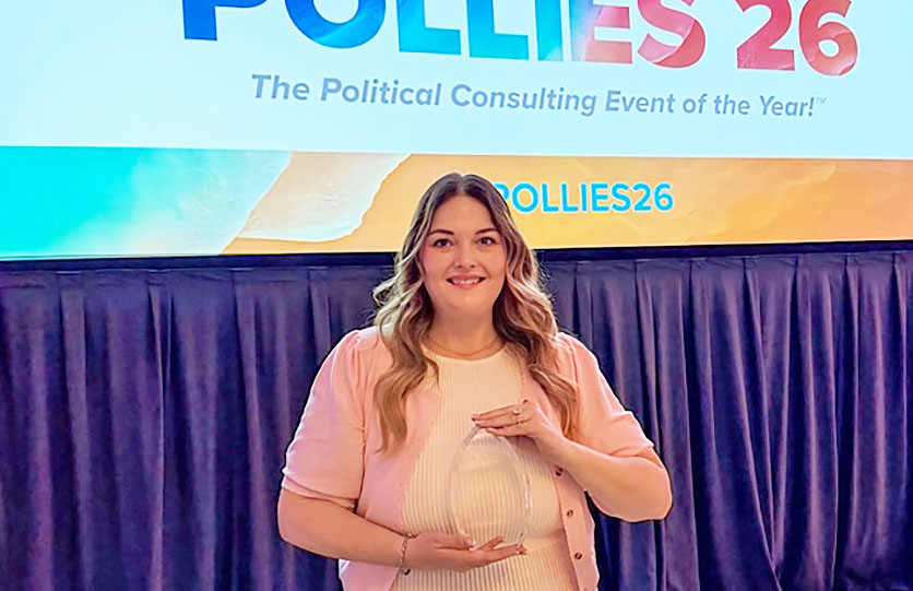 Arena's Andrea Pollock receives the prestigious AAPC 40 Under 40 Award at the 2026 Pollies